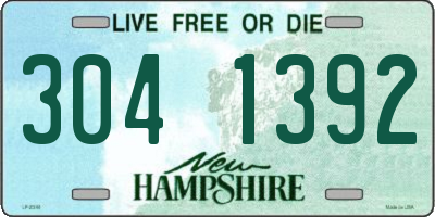 NH license plate 3041392