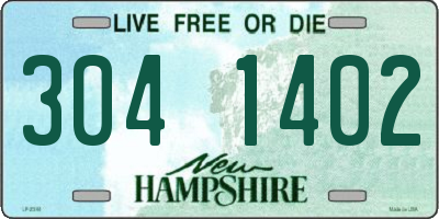NH license plate 3041402
