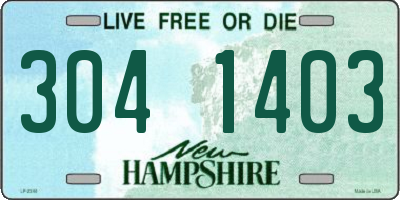 NH license plate 3041403