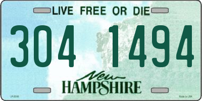 NH license plate 3041494