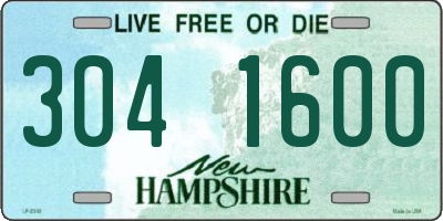 NH license plate 3041600