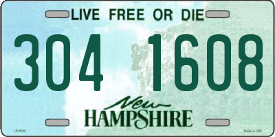 NH license plate 3041608