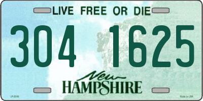 NH license plate 3041625