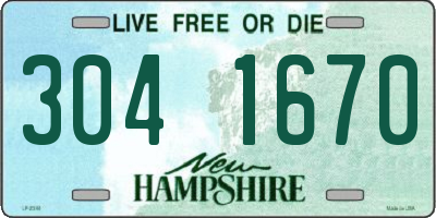 NH license plate 3041670