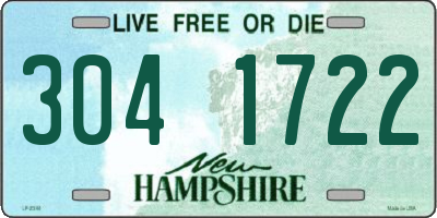 NH license plate 3041722