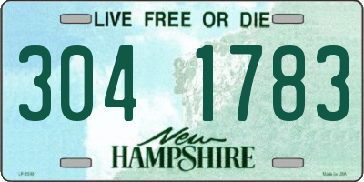 NH license plate 3041783