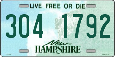 NH license plate 3041792