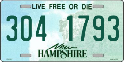 NH license plate 3041793