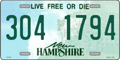 NH license plate 3041794