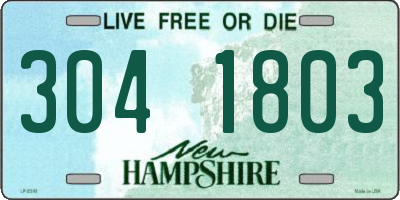 NH license plate 3041803