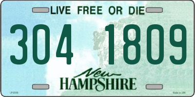 NH license plate 3041809
