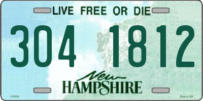 NH license plate 3041812