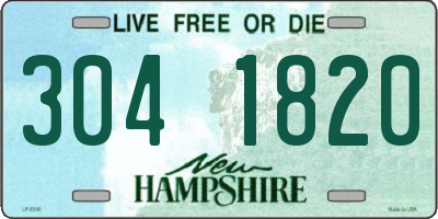 NH license plate 3041820