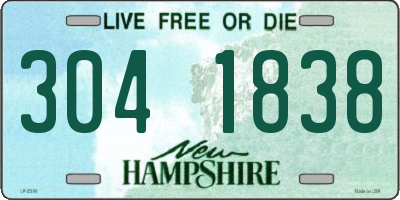 NH license plate 3041838