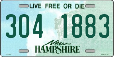 NH license plate 3041883