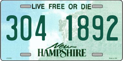 NH license plate 3041892
