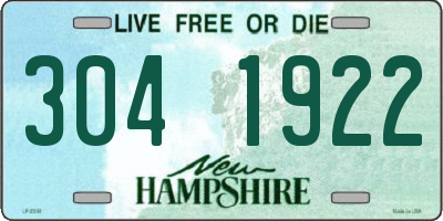 NH license plate 3041922