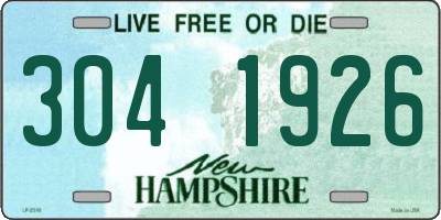 NH license plate 3041926