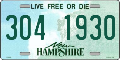 NH license plate 3041930