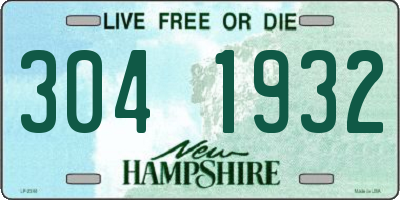 NH license plate 3041932