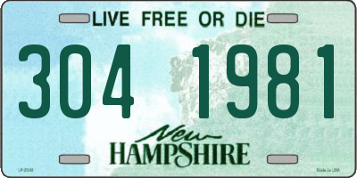 NH license plate 3041981