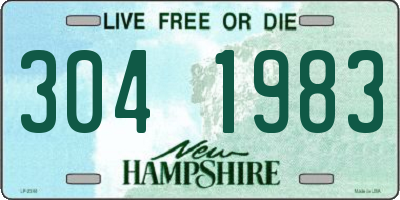 NH license plate 3041983