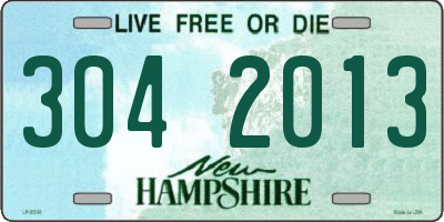 NH license plate 3042013