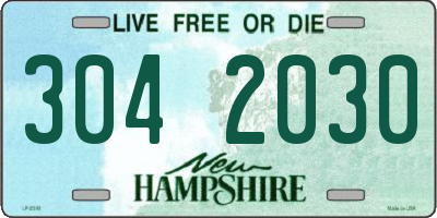 NH license plate 3042030