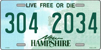 NH license plate 3042034