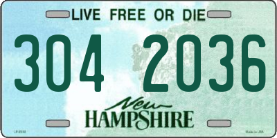NH license plate 3042036