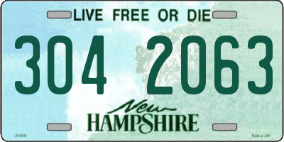 NH license plate 3042063
