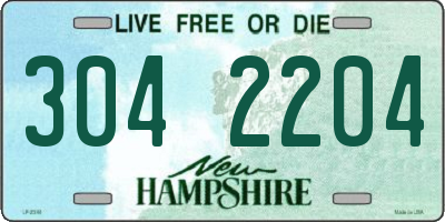 NH license plate 3042204