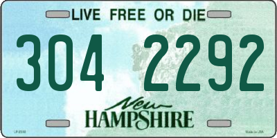 NH license plate 3042292