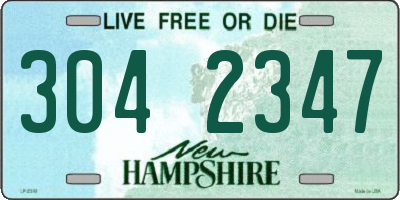 NH license plate 3042347