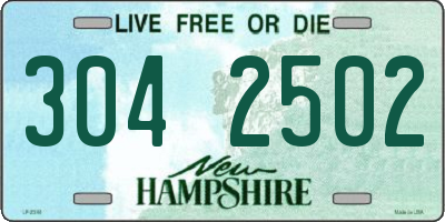 NH license plate 3042502