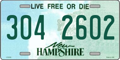 NH license plate 3042602