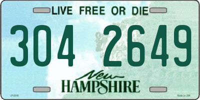 NH license plate 3042649