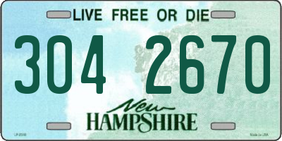 NH license plate 3042670