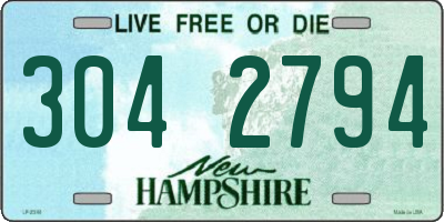 NH license plate 3042794