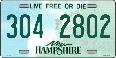 NH license plate 3042802