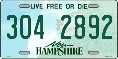 NH license plate 3042892