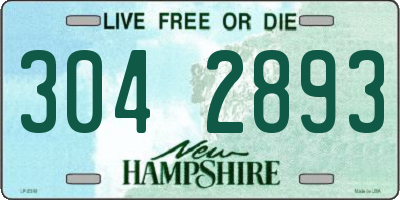 NH license plate 3042893