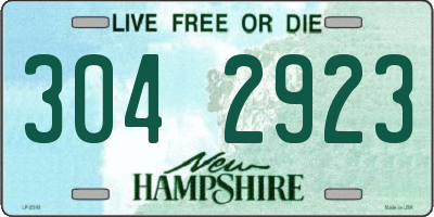 NH license plate 3042923