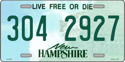 NH license plate 3042927