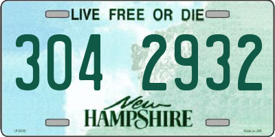 NH license plate 3042932