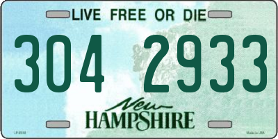 NH license plate 3042933