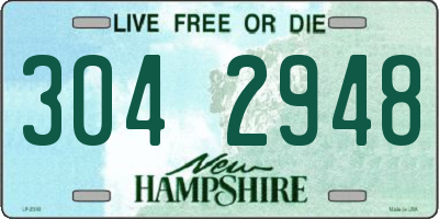 NH license plate 3042948