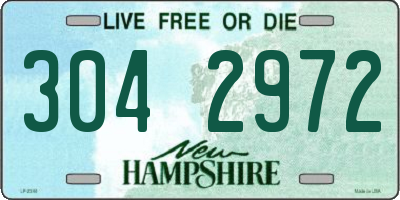 NH license plate 3042972