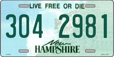 NH license plate 3042981