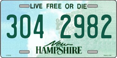 NH license plate 3042982